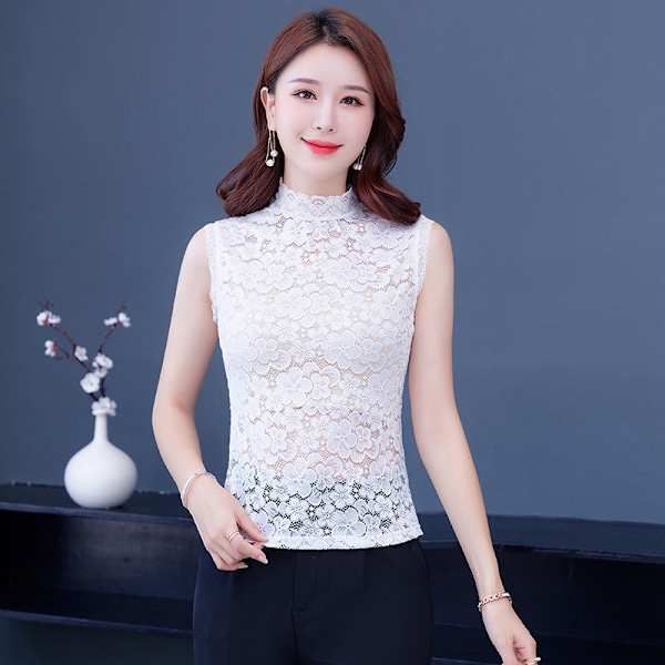 Dame falsk krave Efterår Blonde Camisole Undertøj Beau Trendy Cherry White [26082]] L55-67kg