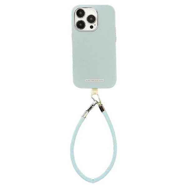 Etui til iPhone 13promax Mintgrøn + Mintgrøn Læder Kort Rem Efterår og vinter Maillard Almindelig lædertekstur Rem