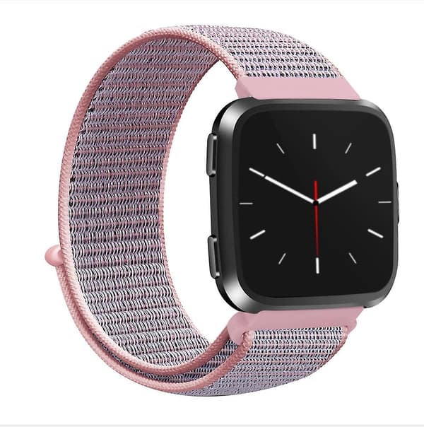 Sandfarvet Pink Nylonrem kompatibel med Fitbit Versa 1 / 2