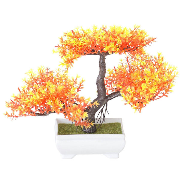 Konstgjorda Växter Bonsai Litet Träd Kruka Falska Växter Blommor Krukväxt Faux Bonsai För Hem Rum Bord H
