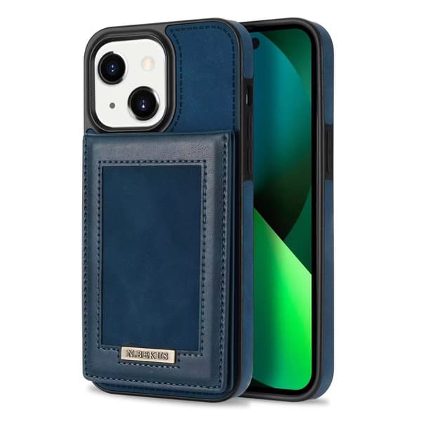 Etui til iPhone 14promax blå Stand Kort Holder Fuld Krops Kort Holder