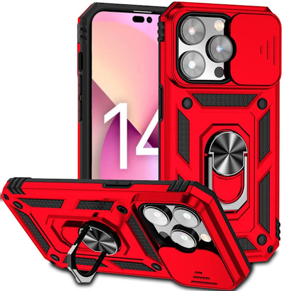 Etui til iPhone 13 Pro Max Sergeants Skydedør Ring Rød
