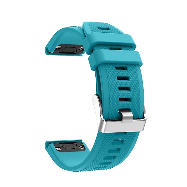 Officiell Blå Officiell Blå kompatibel med Garmin Fenix 5 Silikon Armbandsrem (Vit) kompatibel med Garmin Fenix 5