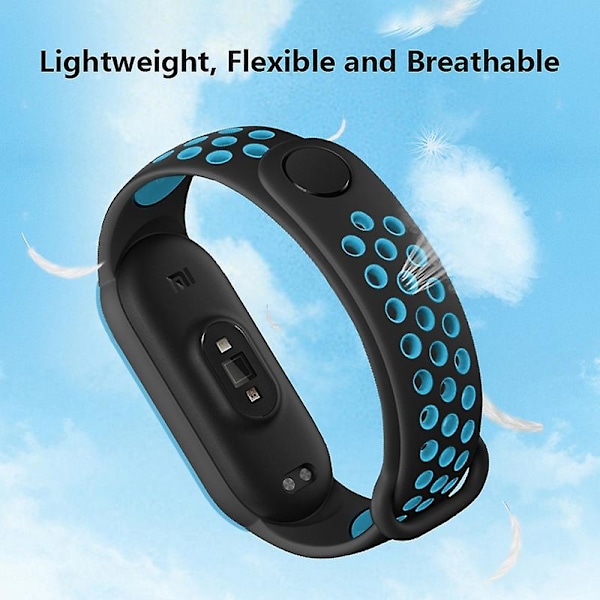 Mintunvihreä Valkoinen Mintunvihreä Valkoinen yhteensopiva Xiaomi Mi Band 6 (ca8856) Silikoni Ranneke