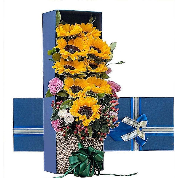 14 kpl Keinotekoisia auringonkukan päitä, silkkiä, keltainen, 13,2 cm 5.2 Inches