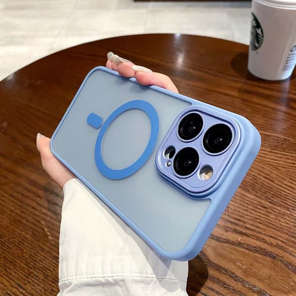 Fodral för iPhone 14 Plus Frostat Magnetiskt Blå Noz26560
