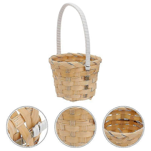5 kpl bambu punottu piknikkori käytännöllinen kukkateline kodin säilytyskori