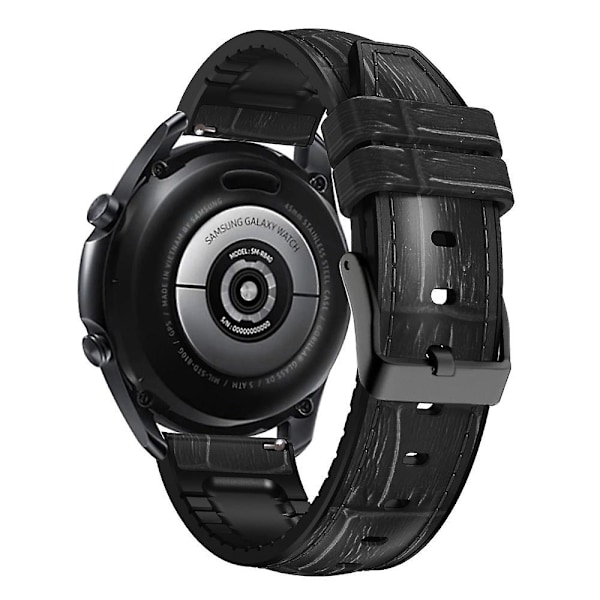 Svart Svart Bambuled Textur Silikonläder Klockarmband