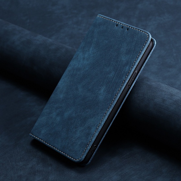 Etui til iPhone 14 blå Flip Magnetisk
