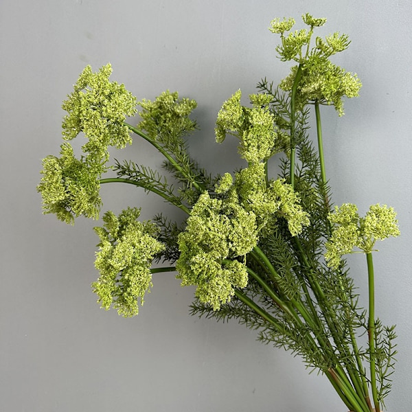Konstgjord Blomsterlök Blomster Spets Maskros Plast Falsk Blomma Heminredning 3-Huvud Stor Spets Bröllopsrekvisita Flocked three-head large lace green