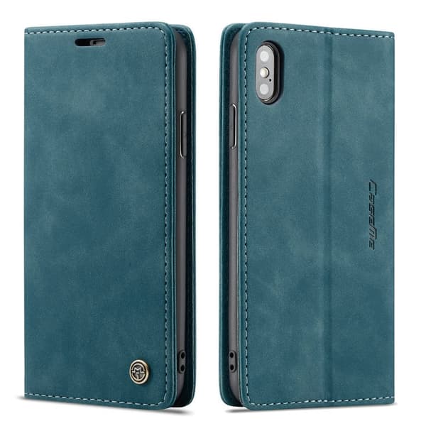 Etui til iPhone 14ProMax6.7 blått Flip Wallet med kortholder magnetisk