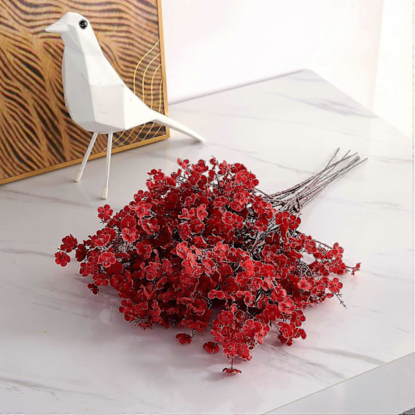 Gule Brudeslør Blomster Bulk Kunstige Blomster 19,8 cm Gypsophila Bryllupsblomster Falsk Brudeslør Buket Red