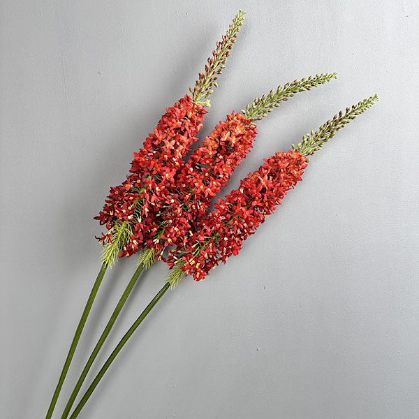 Kunstig Blomst Ridderspore Eremurus Ananas Arrangement Sett for Hjem Hotell Dekor red
