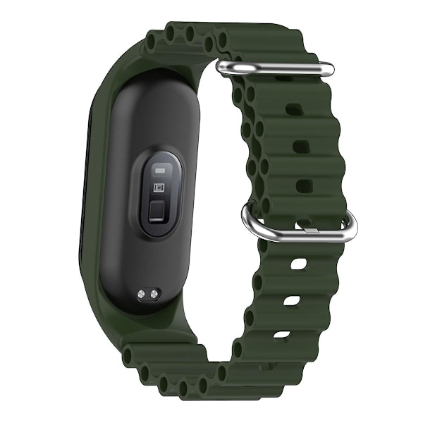 Vihreä silikoninen ranneke, yhteensopiva Xiaomi Mi Band 7 / 6 / 5 / 4 / 3 kanssa