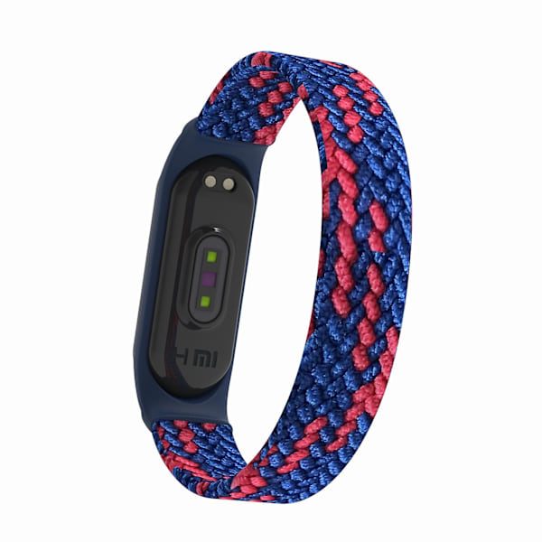 Blå Rød Blå Rød kompatibel med Xiaomi Mi Band 5 / 4 / 3 / Huami håndledsrem, Størrelse: s
