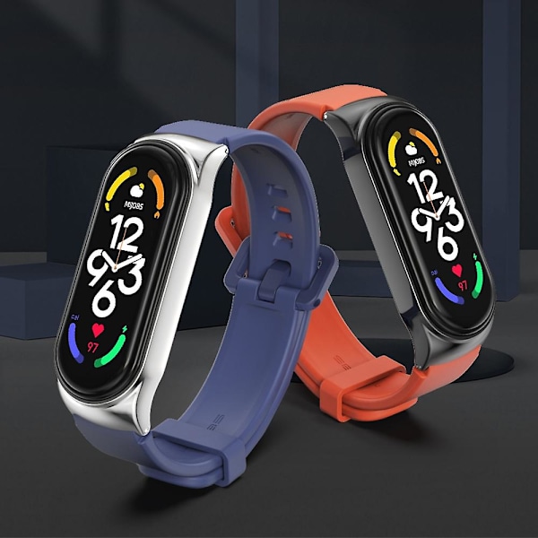 Harmaa Hopea Harmaa Hopea Silikoni Kellon Ranneke yhteensopiva Xiaomi Mi Band 7 / 7 Nfc:n kanssa yhteensopiva Xiaomi Mi Band 7 / 7 Nfc:n kanssa