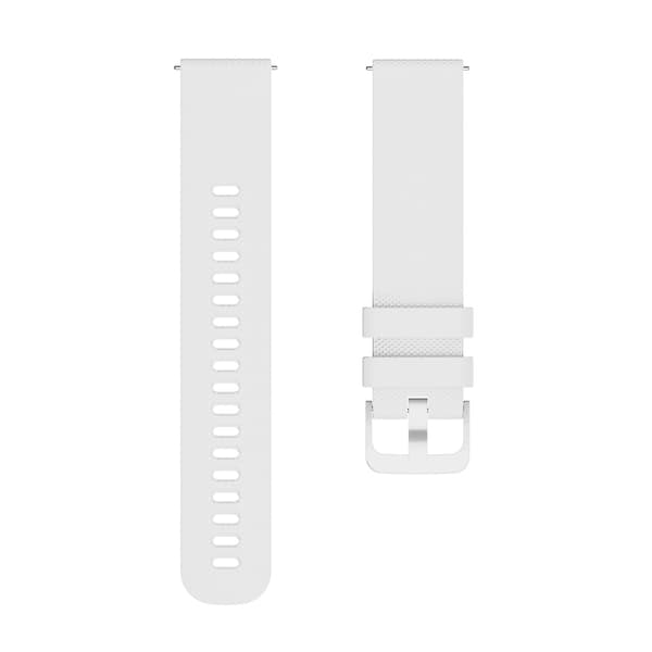 Vit Vit Knottrig Tonal Spänne Silikon Klockarmband 20mm