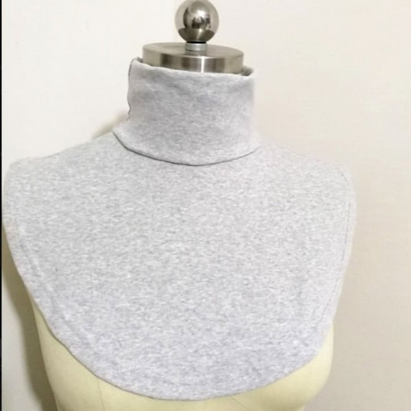 Dame falsk krage Avtakbar halv Kaldsikker Termisk Strikking Light gray