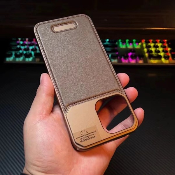 Etui til iPhone 16PROMAX Desert Gold [Aromaterapi Læder] business metal aroma læder varmeafledning