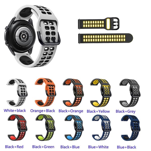 Musta Harmaa Musta Harmaa 20mm Silikonihihna, yhteensopiva Garmin Venu 2 Plus -kellon kanssa