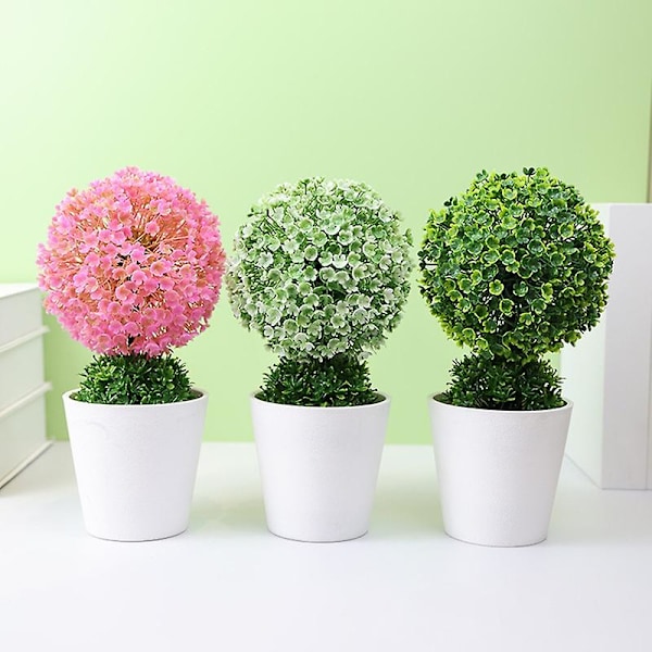Realistiset Teko Ruukkukasvit Eloisat Ei-haalistuvat Koristeelliset Hyvännäköiset Keinotekoiset Mini Bonsai Puu Ruukku Kodin Sisustus Pink