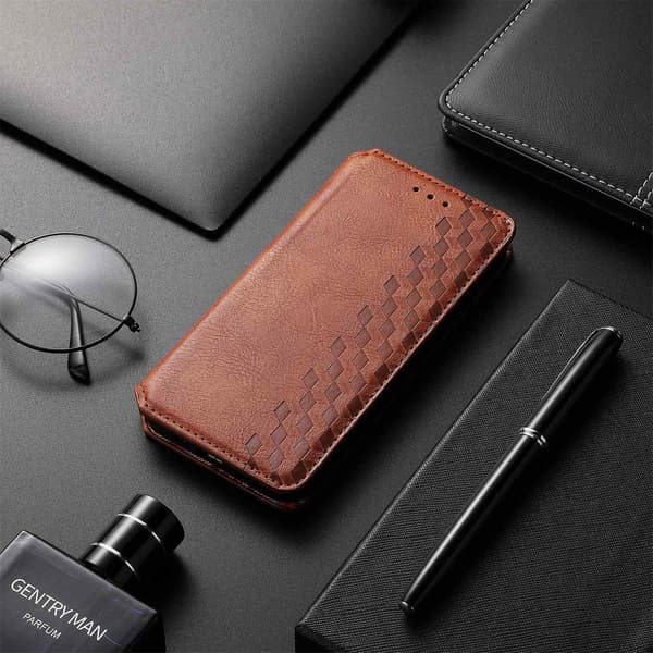 Etui til iPhone 13 brun Flip Magnetisk
