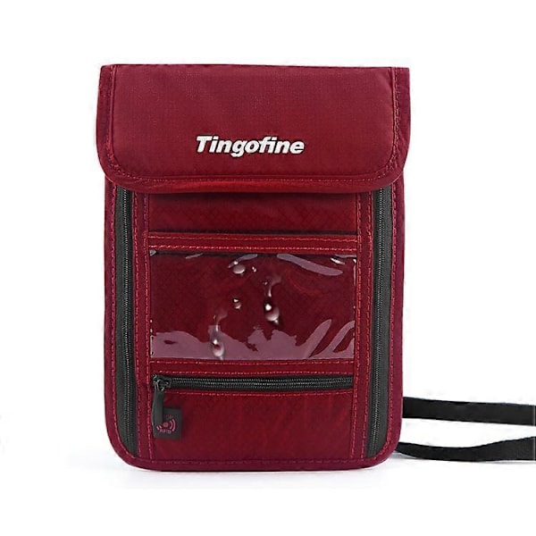 Reseförvaring Messenger Passväska Multifunktionell RFID Stöldskydd Hängande Hals Dokumentväska Kortväska, Storlek: 21x16cm