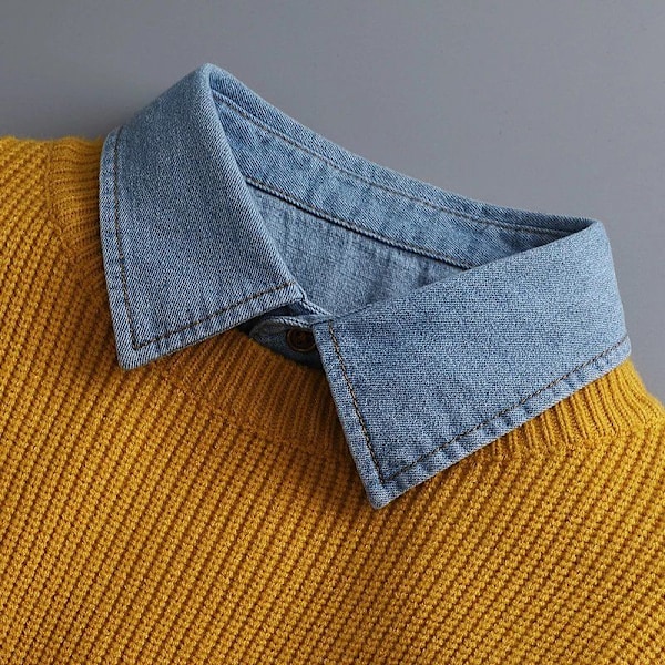 Dame falsk krage Vinter Vår Ren Bomull Allsidig Casual Anti-Wrinkle stand collar (white)