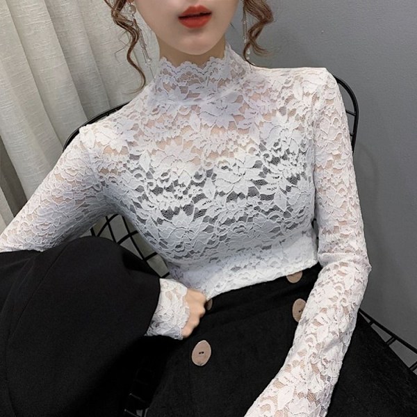 Dame falsk krage Avtakbar halv turtleneck Western Style S Beige Average size