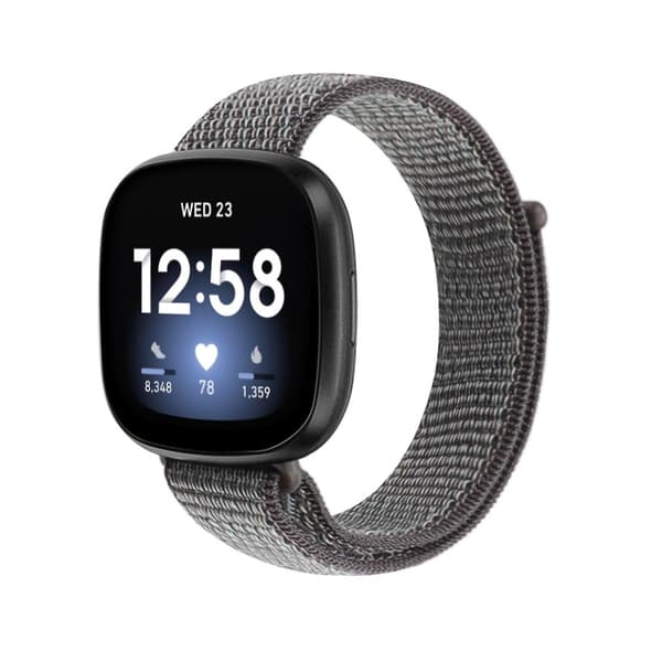 Grå Grå kompatibel med Fitbit Versa 3 Nylon Urrem
