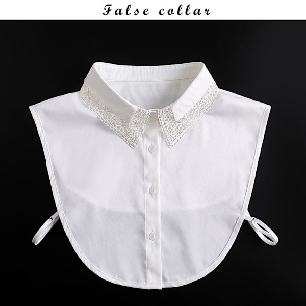 Naisten tekoviulus laskostettu puukorva valkoinen sifonkipaita Det Black cut-out collar