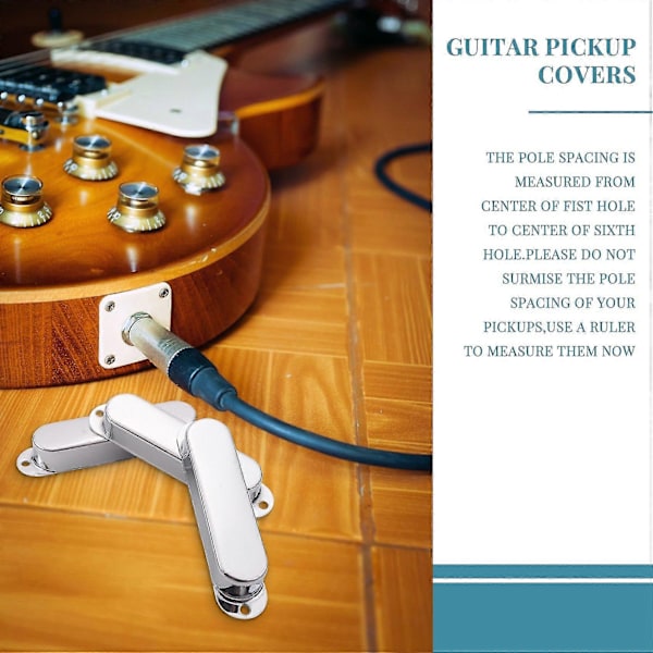 3 stk. Krom Metall Forseglet St Strat Gitar Pickup Deksel 3 Lukkede Single Coil Pickup Deksel For