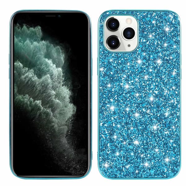 Fodral för iPhone 13 mini Flash Blå Elektroplätering glitter glitterpasta läder