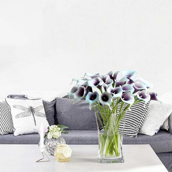 Tofarget serie PU mini calla lilje bukett kunstig blomst bryllupsbukett Kunstig Flora