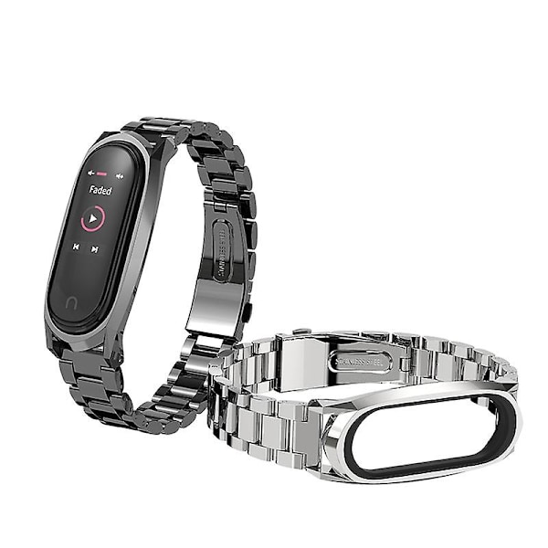 Gull Gull kompatibel med Xiaomi Mi Band 6 / 5 / 4 / 3 rustfritt stål klokkereim