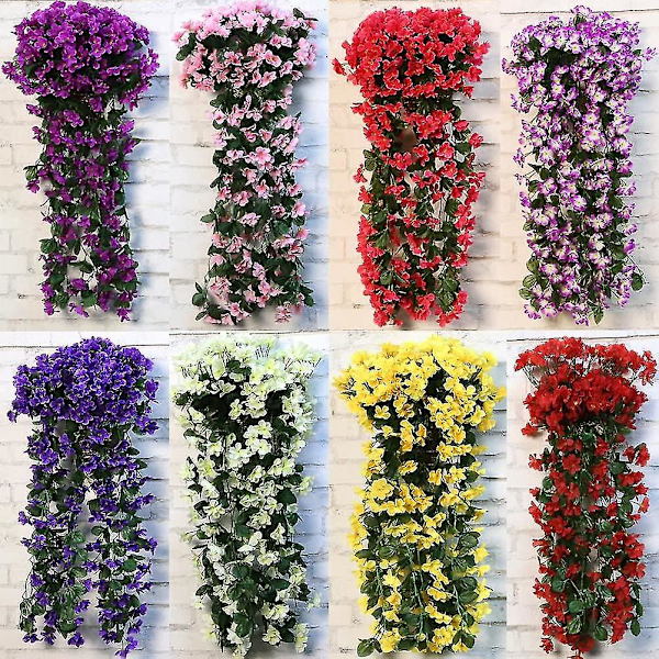Petal Hængende Kunstige Blomster, Kunstige Wisteria Hængende Blomster Fuchsia