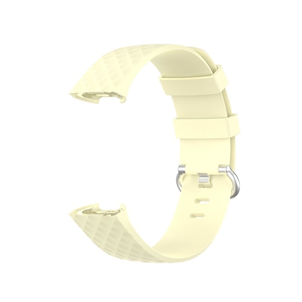Ljusgul Ljusgul 18mm Silverfärgat Spänne TPU Armbandsur Kompatibelt med Fitbit Charge 4 / Charge 3 / Charge 3 Se, Storlek: S