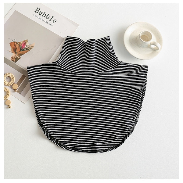 Dame falsk krage Avtakbar halv Avtakbar Vinter Termisk Black stripes