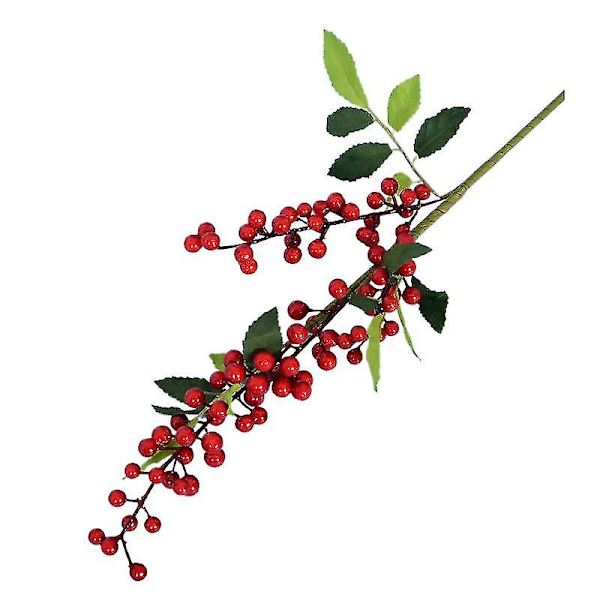 Simuleringsväxt Holly Frukt Lyckofrukt Grönt Blad Bär Blomma Bröllop Vårfestival Hotelldekoration Möbeldekoration Röd Frukt red