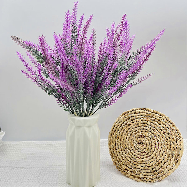 5 stk. Kunstig Lavendel 5 Gren Realistisk Plastik Blomst Bryllupsfest Purple