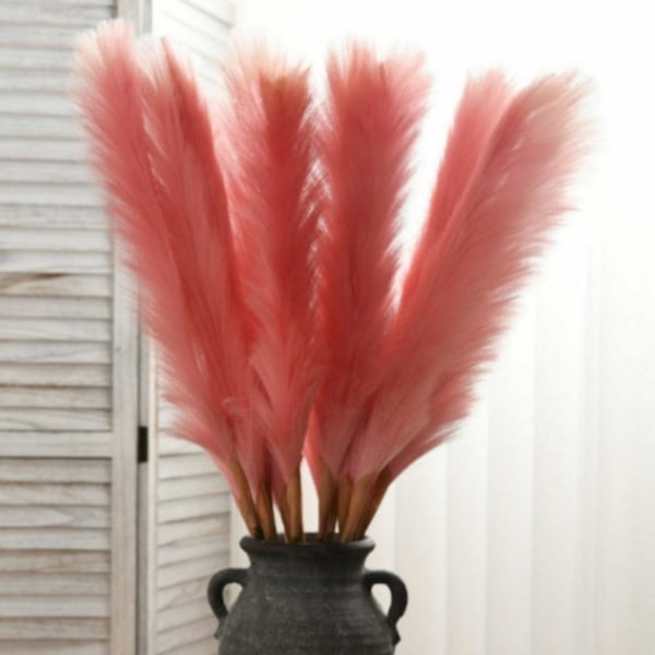 4-pak 80 cm Fluffy Pampasgræs Kunstig Pampas Bordvase Dekoration Stor Tørret Blomsterbuket H Blue 4 Pcs