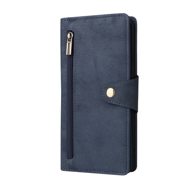 Etui til iPhone 13mini blå OnePlus lynlås retro pung med kortholderrem