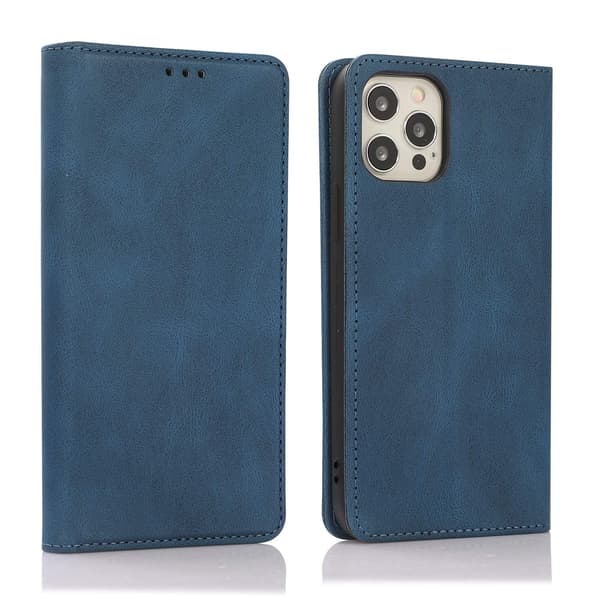 Etui til iPhone 14pro 6.1 blå Magnetisk Flip Wallet med Kortholder