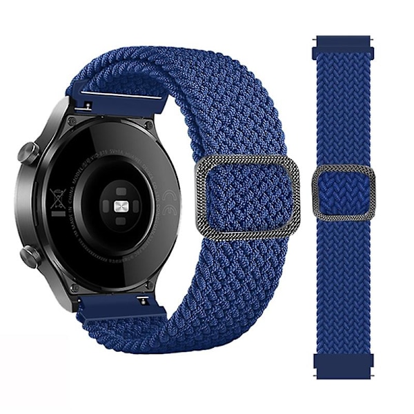 Blå Blå Nylon Flettet Klokkereim kompatibel med Garmin Fenix 7x