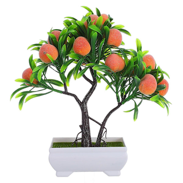 Kunstig Fersken Frugttræ Bonsai Potteplante Falsk Frugttræ Dekorativ Kunstig Plante
