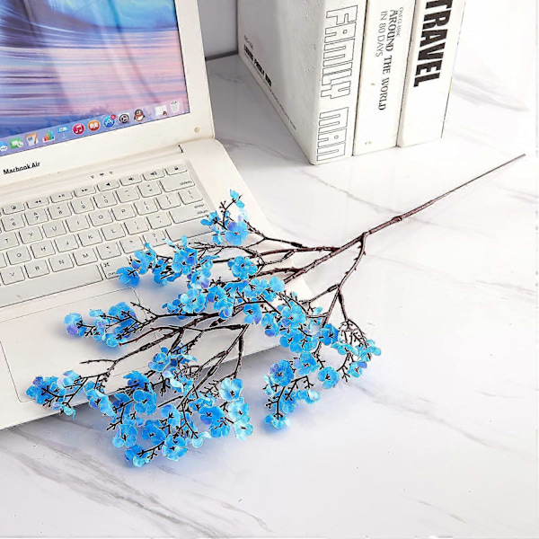 Gule Brudeslør Blomster Bulk Kunstige Blomster 19,8 cm Gypsophila Bryllupsblomster Falsk Brudeslør Buket Blue