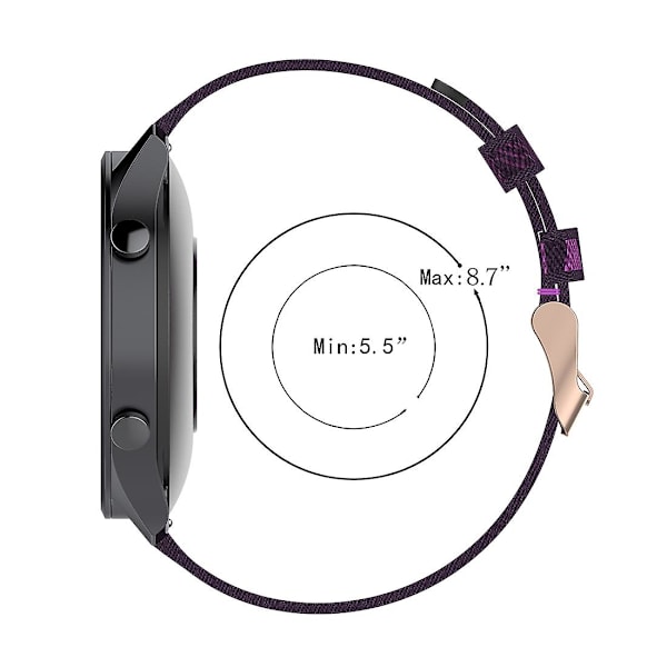 Gul Gul Stripe Vev Nylon Armbånd Klokkereim kompatibel med Xiaomi Mi Watch Color, Garmin Vivoactive 4