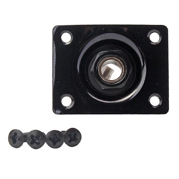 Sort Firkantet Gitar Bass Utgang Jack Plate 1/4'' for Elektrisk Gitar