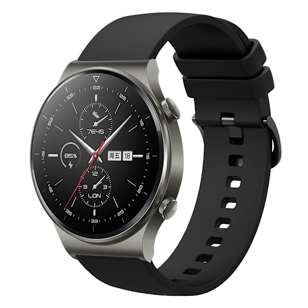 Sort Sort Silikone Urrem kompatibel med Huawei Gt2 Pro