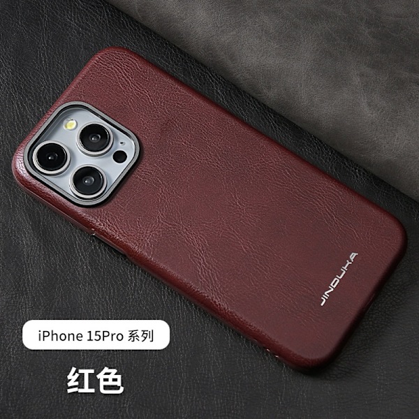 Punainen iPhone 13 -kotelo, korkealaatuista nahkaa